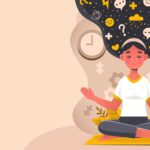 mental-health-awareness-with-meditation-background-free-vector